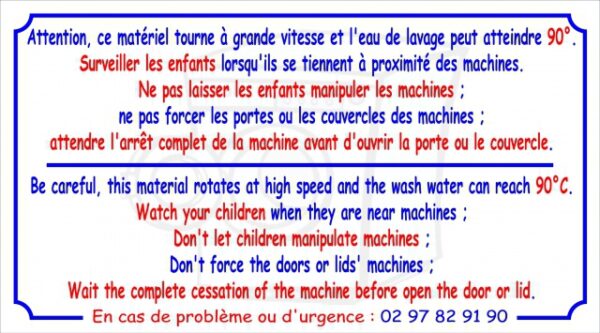 Attention machine à laver