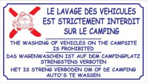 Le lavage des véhicules est strictement interdit sur le camping
