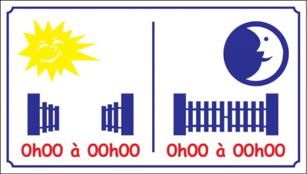 Barrière portail + horaires ouverture fermeture
