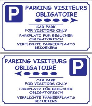 Parking visiteur obligatoire + flèche