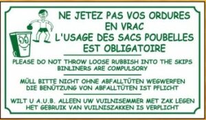 Ne jetez pas vos ordures en vrac - L'usage de sacs poubelle est obligatoire