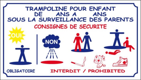 Règlement trampoline - Consigne de sécurité