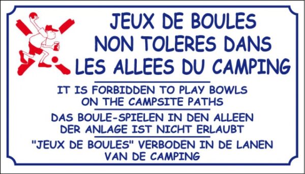 Jeux de boules non tolérés dans les allées du camping