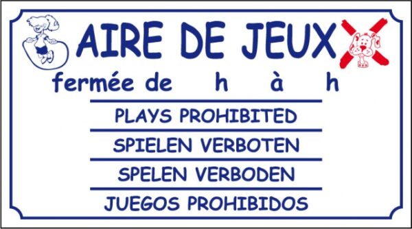 Aire de jeux horaires ouverture