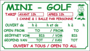 Mini-golf + tarif