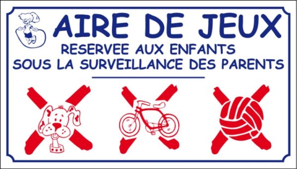 Aire de jeux (grand modèle) avec logo d'interdiction