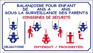 Balançoire pour enfants sous la surveillance des parents - Consignes de sécurité