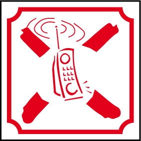 Logo téléphone portable interdit