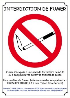Interdit de fumer - Loi Evin (panneau)