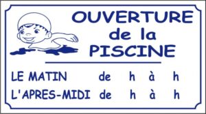 Horaires d'ouverture piscine matin/après-midi