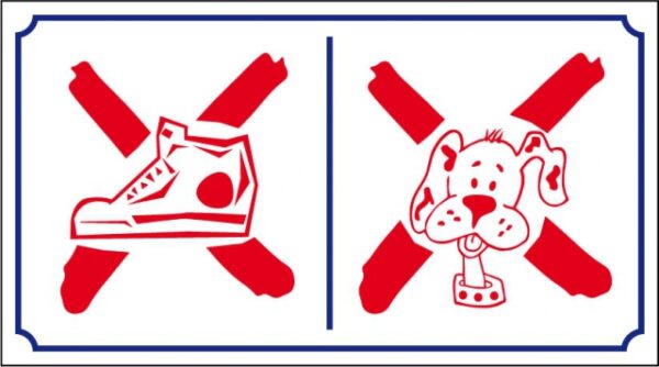 Interdit chaussure / chien logo