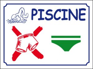 Piscine - Short interdit / maillot obligatoire (logo)