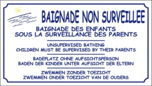 Baignade non surveillée + logo étang