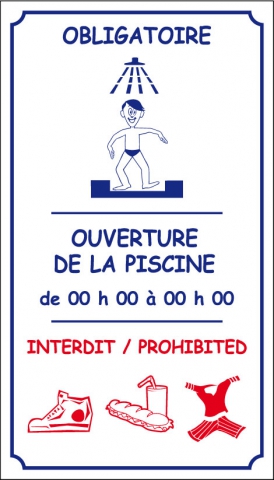 Règlement piscine condensé + horaires