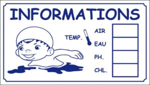 Informations température/chlore/Ph