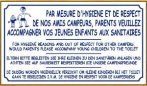 Parents veuillez accompagner vos jeunes enfants aux sanitaires