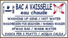 Bac a vaisselle eau chaude