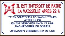 Il est interdit de faire la vaisselle après 22h