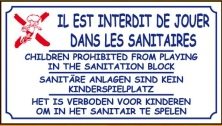 Interdit de jouer dans les sanitaires