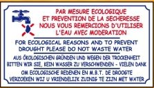 Par mesure écologique, utiliser l'eau avec modération