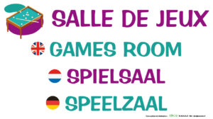 EBCD Signalétique Camping - JE009 Salle de jeux 450 x 250