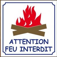 ebcd signaletique camping IA006A attention feu interdit