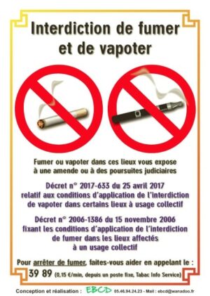Interdiction de fumer et de vapoter