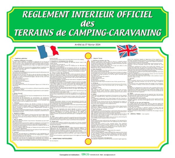 Règlement intérieur officiel 2 langues