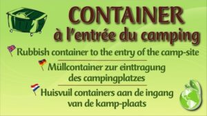 Container à l'entrée du camping