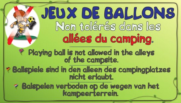 Jeux de ballons non tolérés