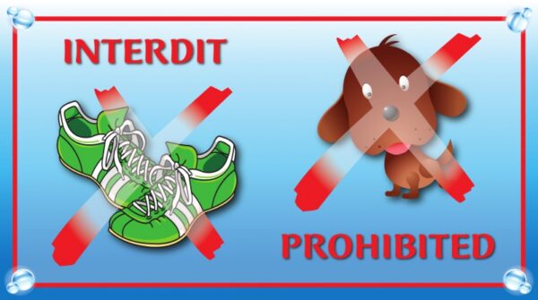 Interdit chaussure / chien logo