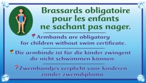 Brassards obligatoires pour les enfants ne sachant pas nager