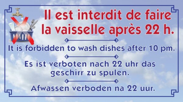 Interdit de faire la vaisselle après 22h