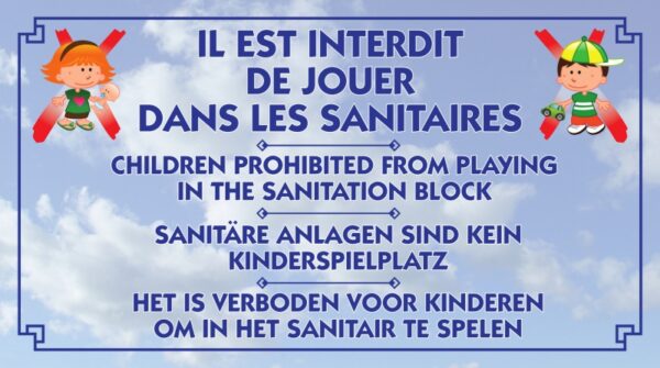 Interdit de jouer dans les sanitaires