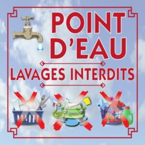 Point d'eau lavages interdits