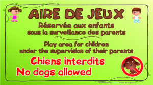 EBCD Signalétique Camping - JN041A Aire de jeux chiens interdits
