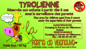 EBCD Signalétique Camping - JN059 tyrolienne avec logo camping