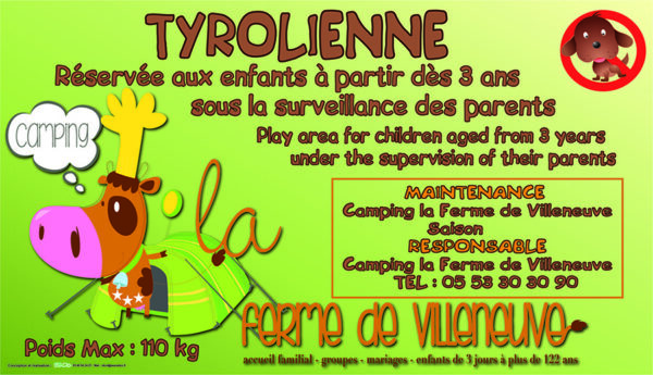 EBCD Signalétique Camping - JN059 tyrolienne avec logo camping