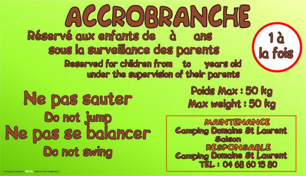 EBCD Signalétique Camping - JN061 accrobranche