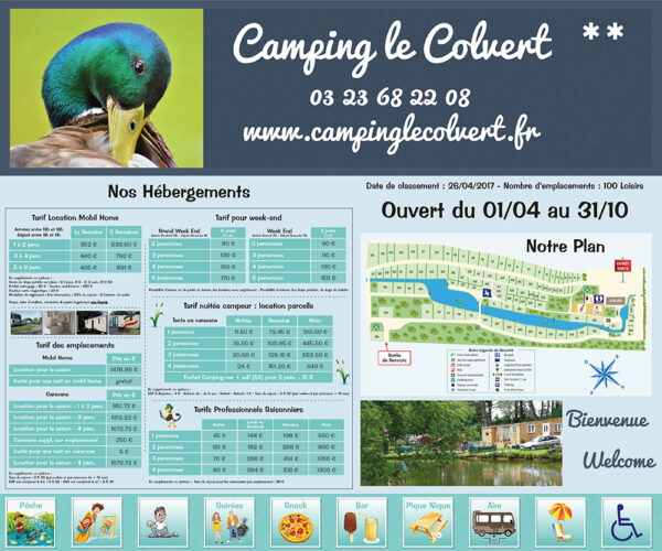 EBCD Signalétique Camping - Tarif plan T002A COLVERT