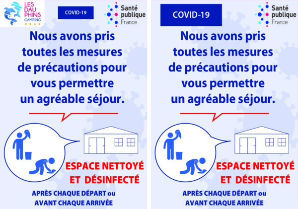 Signalétique Covid-19 - Adhésif A5 précautions mobil home