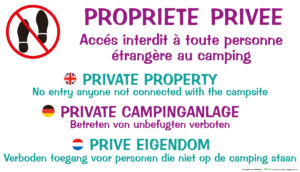 EBCD Signalétique Camping - CE001 Propriété privé 4 Langues