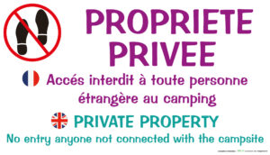 EBCD Signalétique Camping - CE001B Propriété privé 2 langues