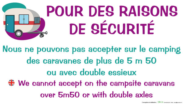 EBCD Signalétique Camping - CE025 CARAVANE DE PLUS DE 5m