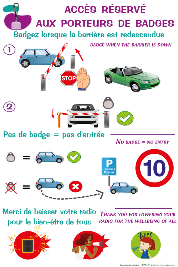 EBCD Signalétique Camping - CE036b Accès réservé aux porteurs de badges