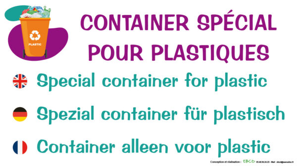 EBCD Signalétique Camping - EE010 Container plastique 450 x 250