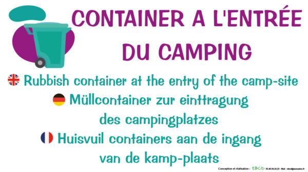EBCD Signalétique Camping - EE011a Container à l'entrée du camping 450 x 250
