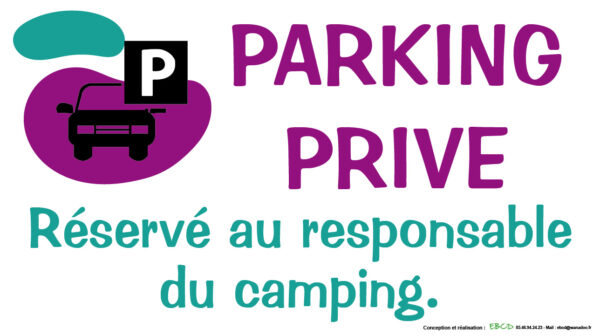 EBCD Signalétique Camping - EE012 Parking privé responsable