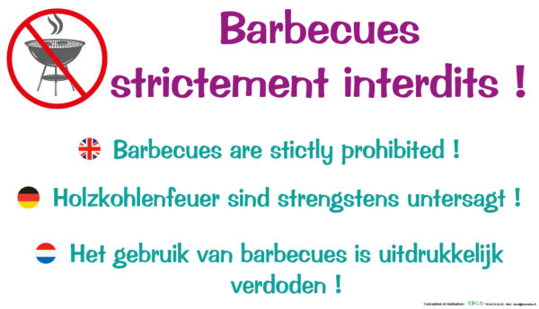 EBCD Signalétique Camping - IE004 Barbecues strictement interdit