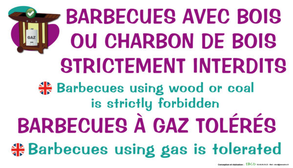 EBCD Signalétique Camping - IE016 barbecues bois interdits